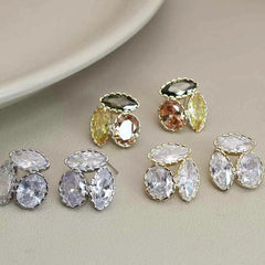 Glitter Sparkle Rhinestone Luxury Stud Earrings for Girls Elegant Simple Fashion Jewellry for Women Ladies Accessories Wholesale