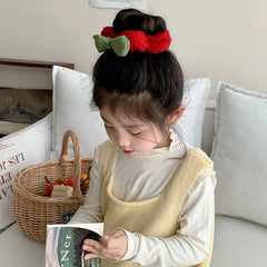 Simple Solid Color Flower Scrunchies for Baby Girls Cute Sweet Hair Ties for Kids Children Hair Accessories Chinese Supplier