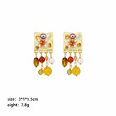 Fashion Red Agate Natural Stone Crystal Drop Earrings or Girls Tassel 18K Gold Jewelry for Women Ladies Wholesale China Supplier