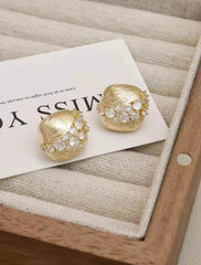 Ladies Hot Sale Flower Small Rhinestone Stud Earring Glitter Elegant Graceful Fashion Wholesale Jewelry Accessories for Causal