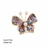Fashion Abalone Shell Purple Butterfly Brooches for Girls Sweet Elegant Jewelry for Women Ladies China Factory Wholesale Bulk