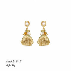 Fashion Vintage Dried Flowers Drop Earrings for Girls Elegant Luxury Jewelry for Women Ladies Wholesale China Factory Bulk
