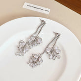 Refined Fashion Flowers Floral Trendy Drop Earrings for Girls Sweet Elegant Jewelry for Women Lady Accessories Chinese Supplier
