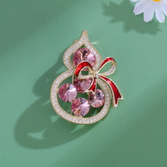 Fashion Glitter Gourd Sparkle Sweet Brooches for Girls Sweet Elegant Pins Jewelry for Women Ladies Accessories Chinese Supplier
