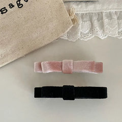 Women Solid Color Minimalistic Small Bowknot Barrette Fashion Elegant Vintage Customized Wholesale in Stock Hair Clips Accessory