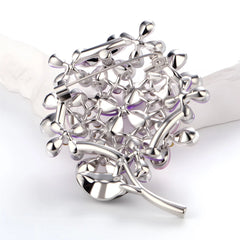 Fashion Glitter Sparking Rhinestone Brooches for Girls Sweet Flowers Floral Pins Jewelry for Women Ladies Accessories Wholesale