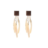 Women Vintage Freshwater Pearl S925 Silver Shell Wood Drop Earring Factory Price Bulk in Stock Jewelry for Female Daily Causal
