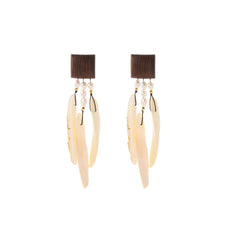 Women Vintage Freshwater Pearl S925 Silver Shell Wood Drop Earring Factory Price Bulk in Stock Jewelry for Female Daily Causal