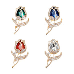 Fashion Sweet Flowers Roses Elegant Brooches for Girls Glamorous Trendy Pins Jewelry for Women Ladies Accessories Wholesale