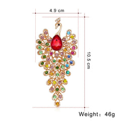 Fashion Glitter Rhinestone Peacock Animals Brooches for Girls Sweet Trendy Pins Jewelry for Women Ladies Accessories Wholesale