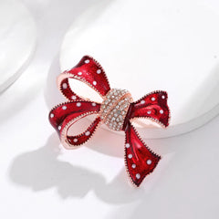 Fashion Bowknot Sweet Glitter Sparking Brooches for Girls Elegant Luxury Classic Pins Jewelry for Women Ladies Accessories