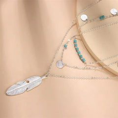 Fashion Popular Sweet Leafs Trendy Layered Wearing Necklaces for Girls Sweater Chains for Women Ladies Jewelry Accessories