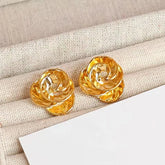 Fashion Simple Minimalistic Flower Rose Drop Earrings for Girls Elegant Charms Glamorous Jewelry for Women Ladies Accessories