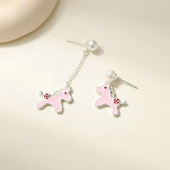Cute Animals Horse Sweet Drop Earrings for Girls Kawaii Simple Solid Color Jewelry for Women Ladies Accessories Wholesale