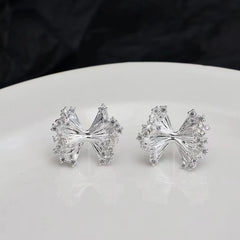 Female Bowknot New Design Small Mini Stud Earring Fashion Glitter Elegant Graceful Chic Bulk Jewelry Accessories for Women Daily
