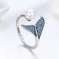 Best Selling Silver Rings Exquisite and Exaggerated Fish Tail Zircon-inlaid Ring Customizable Women's Jewelry Accessories Bulk