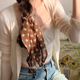 Fashion Elegant Bowknot Dot Scrunchies for Girls Stylish Vintage Graceful Hair Ties for Women Ladies Hair Accessories Trendy