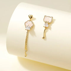 Cute Glitter Animals Tassel Elegant Drop Earrings for Girls Sweet Cute Rhinestone Butterfly Jewellry for Women Lady Accessories