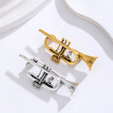 Fashion Trumpet Music Sweet Brooches for Girls Simple Minimalistic Elegant Pins Jewelry for Women Ladies Accessories Wholesale