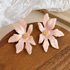 Female Green Yellow Flower Shape S925 Silver Freshwater Pearl 18k Gold-plated Stud Earring Elegant in Stock Jewelry for Women