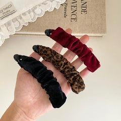 Ladies Solid Color Velvet Autumn Winter Banana Clips Fashion Vintage Elegant Customized Wholesale in Stock Hair Clips Accessory