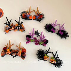 2025 Halloween Hair Clip for Kids Spider Bat Pumpkin Witch Ghost Spooky Hairpins Children Costume Party Hair Accessories Chic