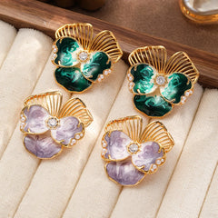 Female New Design Flower Stud Earring Vintage Elegant Fashion Factory Price Low MOQ in Stock Jewelry for Women Daily Causal