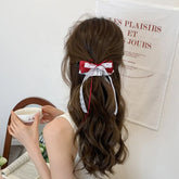 Fashion Ribbon Bowknot New Year Hair Clips for Girls Sweet Elegant Cute Banana Clips for Women Ladies Hair Accessories in Stock