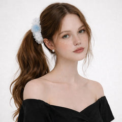 Fashion Snow Flake Fluffy Hair Clips for Girls Ribbon Bowknot Banana Clips for Women Ladies Hair Accessories Chinese Supplier