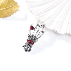 Fashion Halloween Gothic Horrific Skeleton Hand Brooches for Girls Carnival Pins Jewelry for Women Ladies Accessories Wholesale