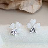 Fashion Glitter Sweet Animals Kitty Cat Stud Earrings for Girls Cute Simple Flower Jewelry for Women Ladies Accessories Chic