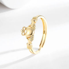 Magic Crown Women's Heart-shaped Crown Rings Niche Design Light Luxury European American Style Hot Sale Fashion Accessories Bulk