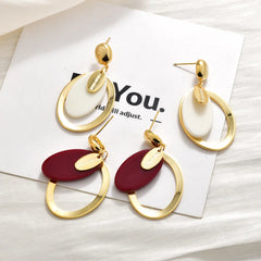 Retro Hoop Earrings Women Leopard Print Geometric Acetate Plate Stud Earrings Light Luxury High-end Fashion Accessories Bulk