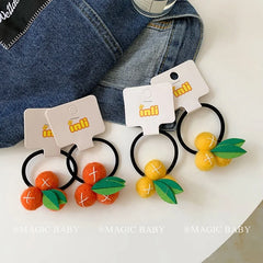 Cute Fashion Fruit Elastic Scrunchies for Baby Girls Kawaii Hair Ties for Kids Children Hair Accessories Simple in Stock
