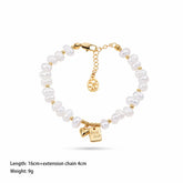 Fashion Freshwater Pearl Copper 18K Gold Luxury Bracelets for Girls Elegant Jewelry Handmade for Women Ladies Wholesale Bulk