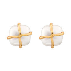 Gold And Silver Geometric Square Stud Earrings For Women Vintage Cross Design Statement Metal Earrings Fashion Jewelry Wholesale