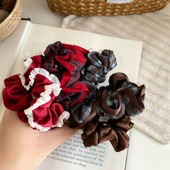 Sweet Fashion Trendy High Elastic Scrunchies for Girls Cute Lustrous Hair Ties for Women Ladies Hair Accessories in Stock