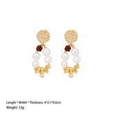 Fashion S925 Silver Freshwater Pearl Wood Copper 18K Gold Plated Drop Earrings for Girls Sweet Jewelry for Women Ladies Bulk