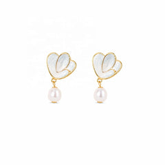 Women Blue Freshwater Pearl S925 Silver 18k Gold-plated Drop Earring Fashion Elegant Low MOQ in Stock Jewelry for Female Causal