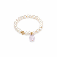 Fashion Freshwater Pearl Natural Stone S925 Bracelets for Girls Copper 18K Gold Jewelry for Women Ladies Wholesale Bulk Low MOQ