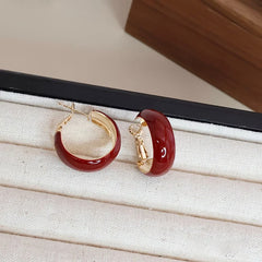 Sweet Fruits Heart Shaped Cherry Hoop Earrings for Girls Cute Fashion Elegant Jewelry for Women Ladies Accessories Wholesale