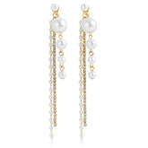 Fashion Tassel Imitation Pearl Drop Earrings for Girls Elegant Glamorous Luxury Jewelry for Women Ladies Accessories Wholesale