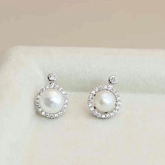 Simple Minimalistic Classic Imitation Pearl Stud Earrings for Girls Elegant Chic Adorable Jewellry for Women Ladies Accessories