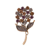 Fashion Flowers Glitter Rhinestone Sparkle Brooches for Girls Sweet Elegant Luxury Jewelry for Women Ladies Accessories Chic