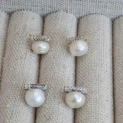 Sweet Designer Art Deco Stud Earrings for Girls Imitation Pearl Elegant Luxury Jewelry for Women Ladies Accessories Wholesale