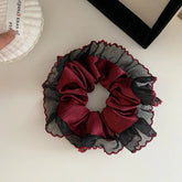 Female Red Black Lace Large Thick Thin Hair Scrunchies Fashion Elegant Vintage Bulk in Stock Hair Ties Accessories for Women