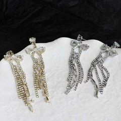 Fashion Elegant Tassel Butterfly Glitter Luxury Drop Earrings for Girls Sweet Glamorous Jewelry for Women Ladies Accessories