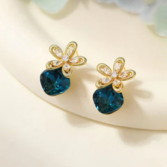 Luxury Flowers Floral Dainty Vintage Simple Drdop Earrings for Girls Glamorous Charms Jewelry for Women Ladies Accessories