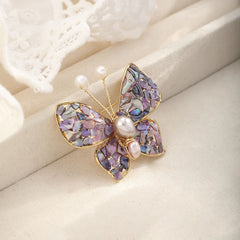 Fashion Abalone Shell Purple Butterfly Brooches for Girls Sweet Elegant Jewelry for Women Ladies China Factory Wholesale Bulk