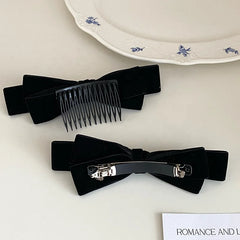 Fashion Simple Bowknot Velvet Hair Clips for Girls Elegant Graceful Barrettes for Women Ladies Hair Accessories in Stock Chic